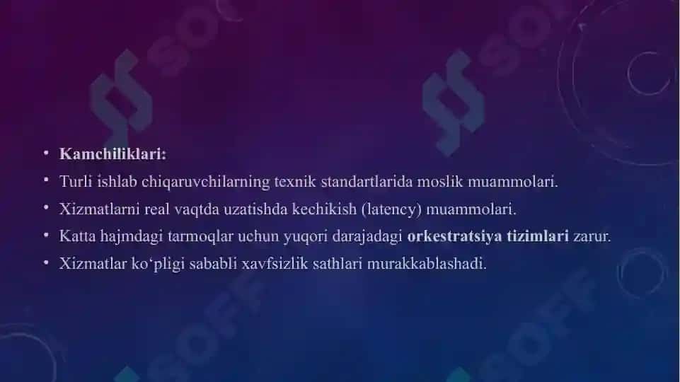Keyingi avlodning konvergent tarmoqlarida turli texnologiyalarning ishlash tamoyili, kamchilik va afzalliklari. 5