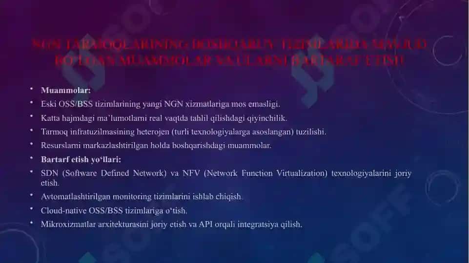 Keyingi avlodning konvergent tarmoqlarida turli texnologiyalarning ishlash tamoyili, kamchilik va afzalliklari. 8