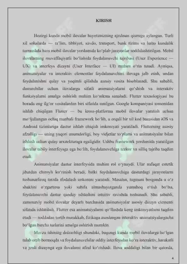 Flutterda animatsiyalar bilan ishlash va interaktivlik qoʻshish 4
