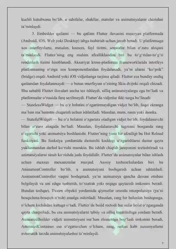 Flutterda animatsiyalar bilan ishlash va interaktivlik qoʻshish 7