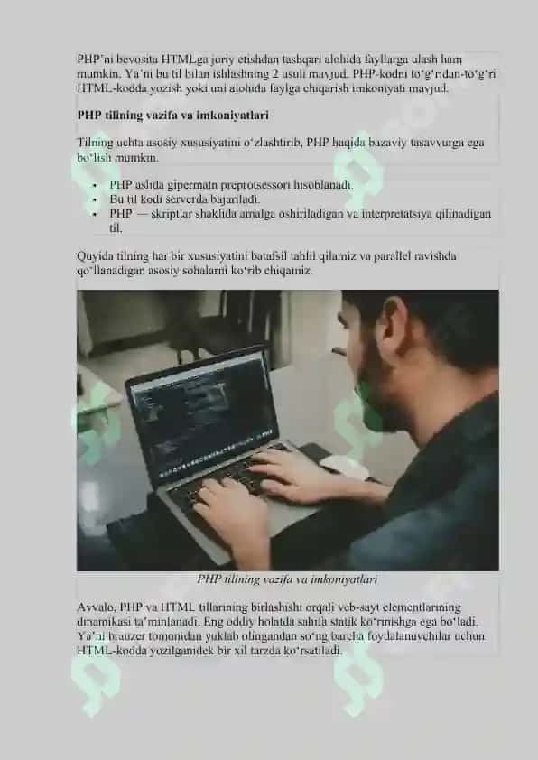 PHP ASOSLARI. MA'LUMOTLAR TURLARI 3