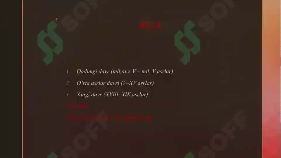 TARIX FANINING NAZARIY ASOSLARI FANINING RIVOJLANISH BOSQICHLARI 2