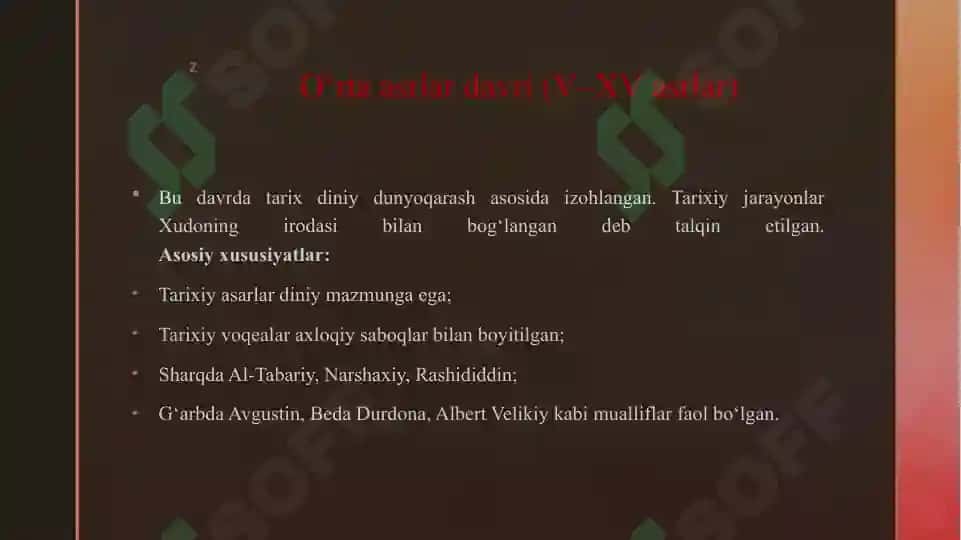 TARIX FANINING NAZARIY ASOSLARI FANINING RIVOJLANISH BOSQICHLARI 4