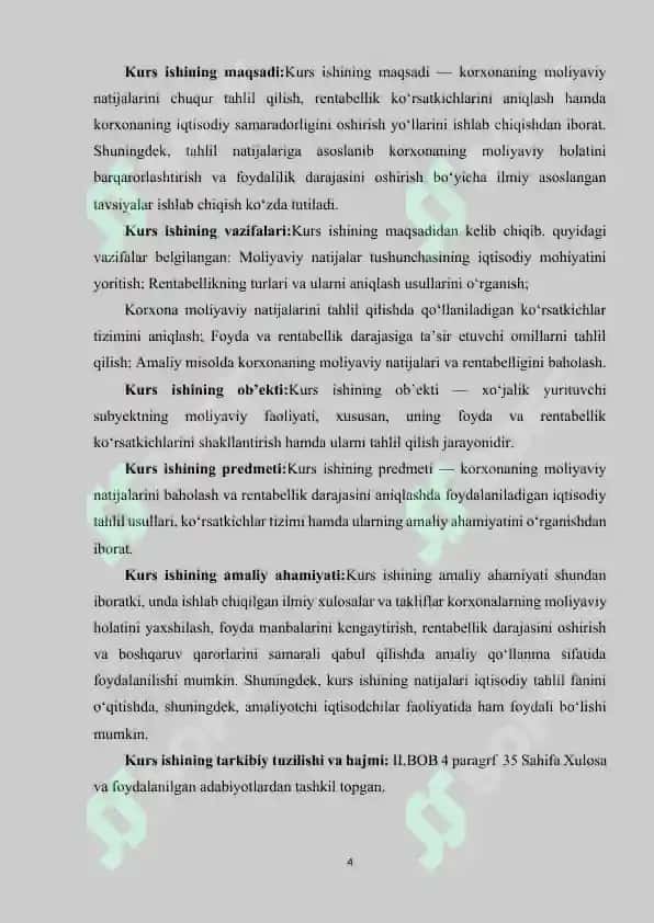 MOLIYAVIY NATIJALAR VA RENTABELLIK TAHLILI. 4