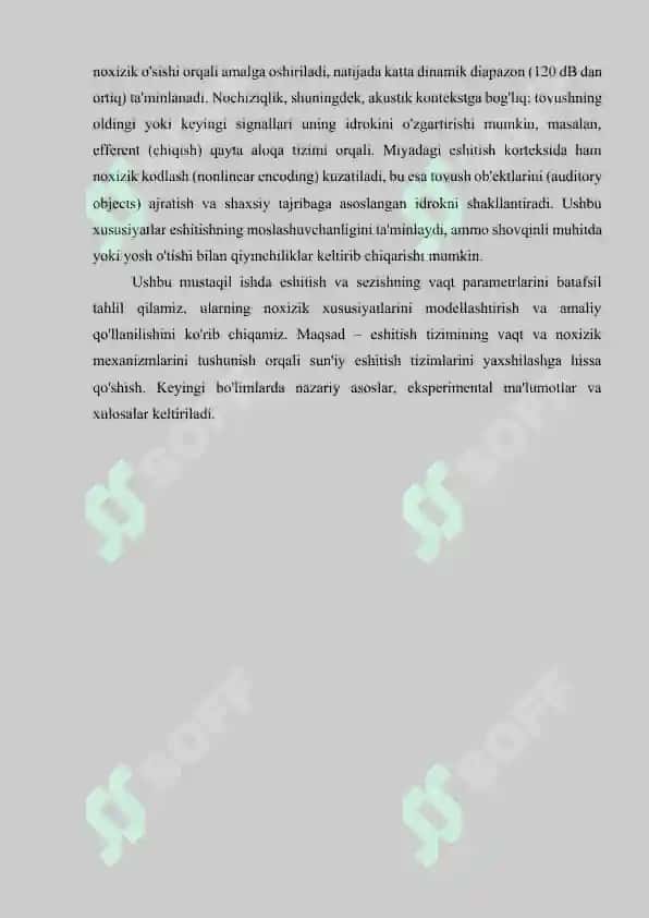 Eshitishni, sezishni vaqt parametrlari, uning nochiziqlilik xususiyatlari 4