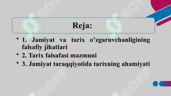 JAMIYAT TARAQQIYOTIDA TARIXNING MAZMUNI,YOʻNALISHLARI VA KONSEPSIYALARI 2
