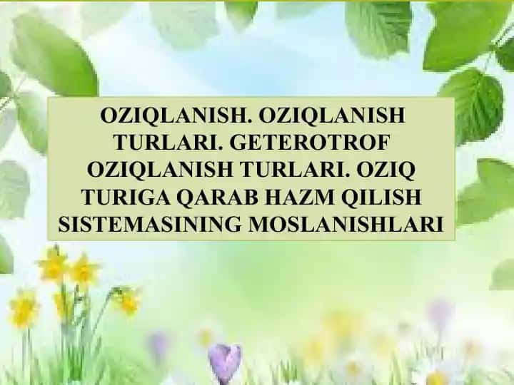 OZIQLANISH 1