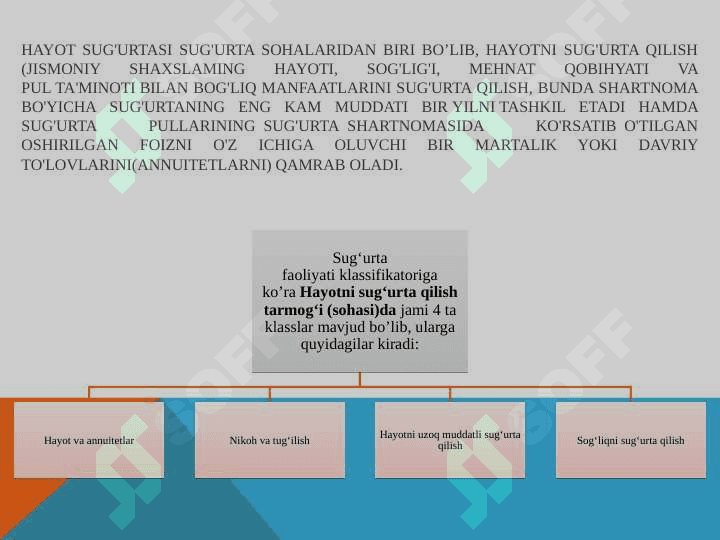 Hayot sug’urtasida sug’urta  zahiralarini shakllantirish. 3