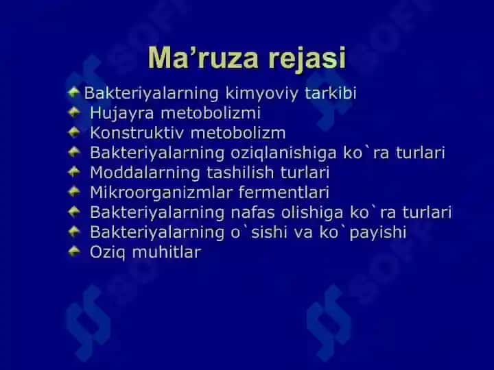 Bakteriyalar fiziologiyasi 2