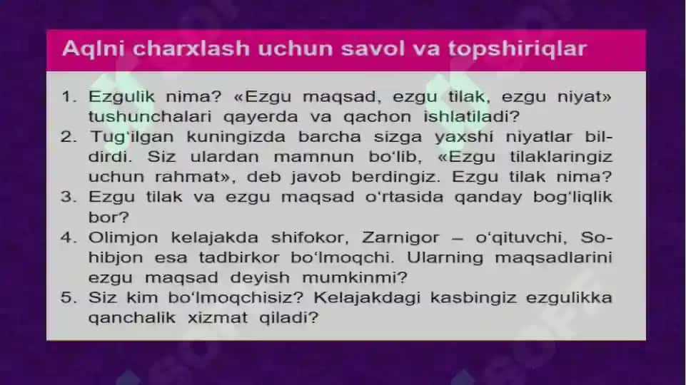 OLIY MAQSADLAR BILAN YASHASH 2