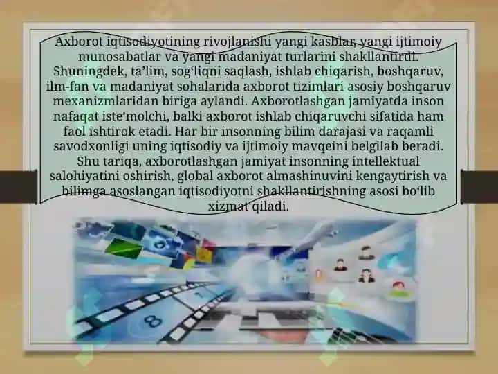 AXBOROTLASHGAN JAMIYAT VA UNING ISTIQBOLLARI 4
