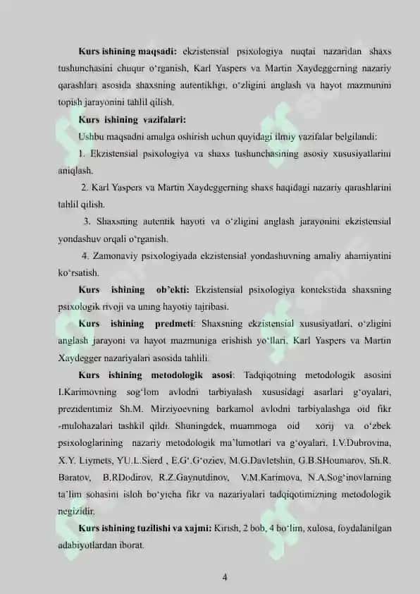 Shaxs ekzistentsial psixologiyasi (Karl Yaspers, Martin Xaydegger) 4