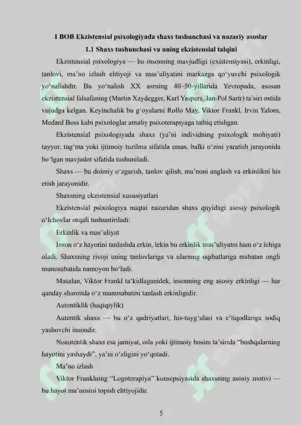 Shaxs ekzistentsial psixologiyasi (Karl Yaspers, Martin Xaydegger) 5