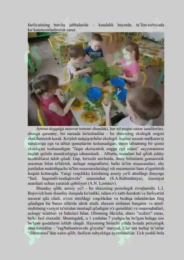Ekologik madaniyat tushunchasining mohiyati va maktabgacha yoshdagi bolalarda shakllantirish 3