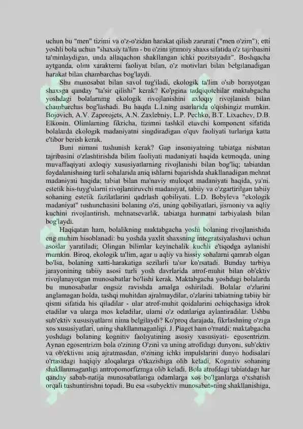 Ekologik madaniyat tushunchasining mohiyati va maktabgacha yoshdagi bolalarda shakllantirish 4