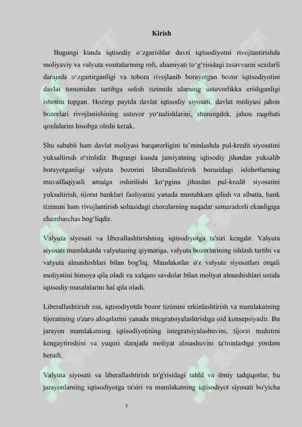 Valyuta siyosati va liberallashtirishning iqtisodiyotga ta'siri 2