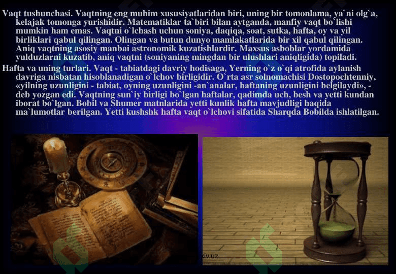 Vaqtning dastlabki o'lchov birliklari 24 2