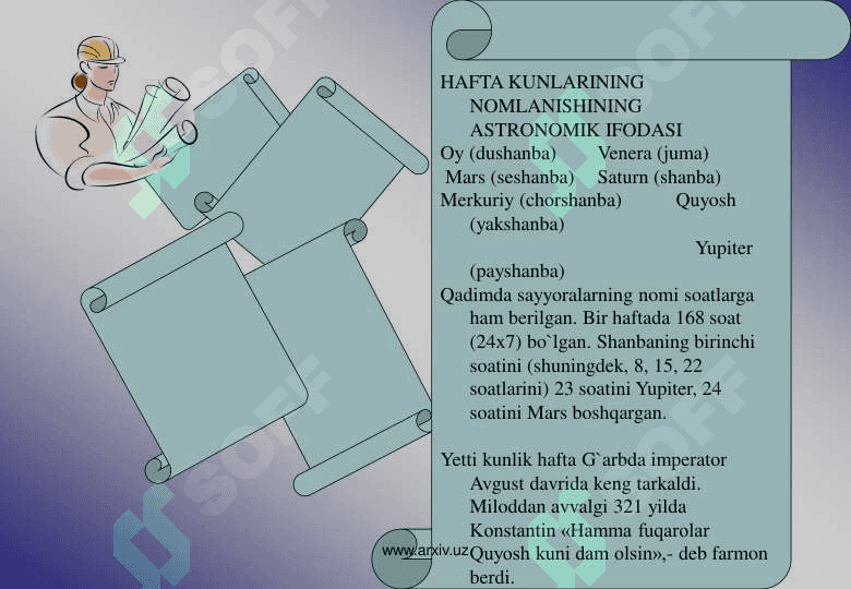 Vaqtning dastlabki o'lchov birliklari 24 4