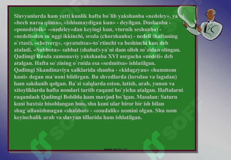Vaqtning dastlabki o'lchov birliklari 24 5