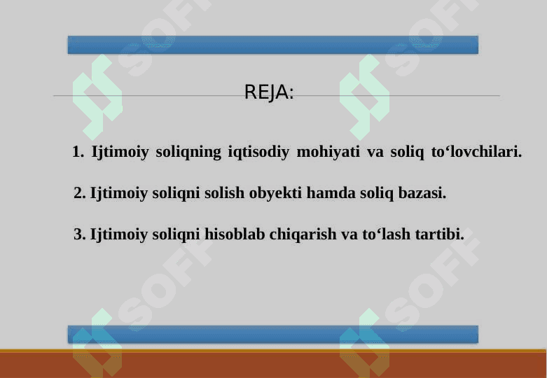 Ijtimoiy soliq va mahalliy yig’imlar. 2