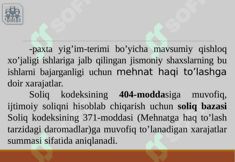 Ijtimoiy soliq va mahalliy yig’imlar. 8