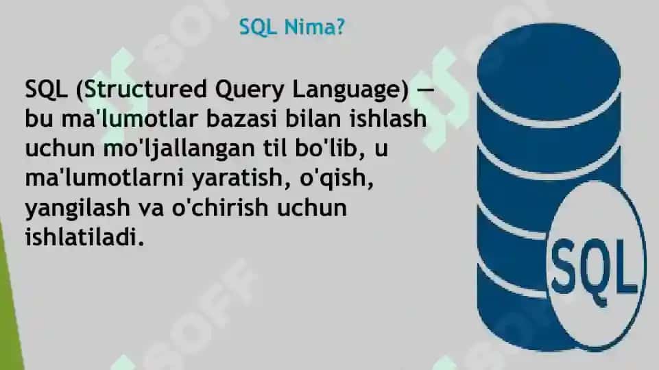 SQL yordamida ma’lumotlar bazasini yaratish 4