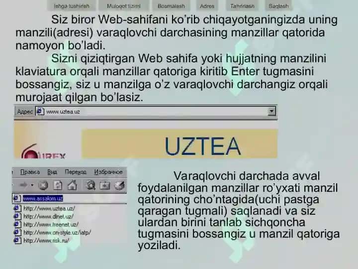 Microsoft Internet Explorer dasturida ishlash 4