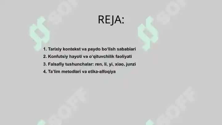 Konfutsiylikning vujudga kelishi va fasafiy talimoti 2