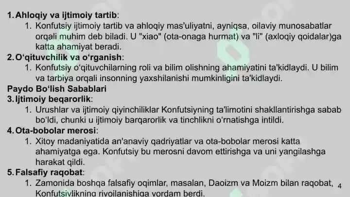 Konfutsiylikning vujudga kelishi va fasafiy talimoti 4