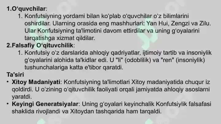 Konfutsiylikning vujudga kelishi va fasafiy talimoti 7