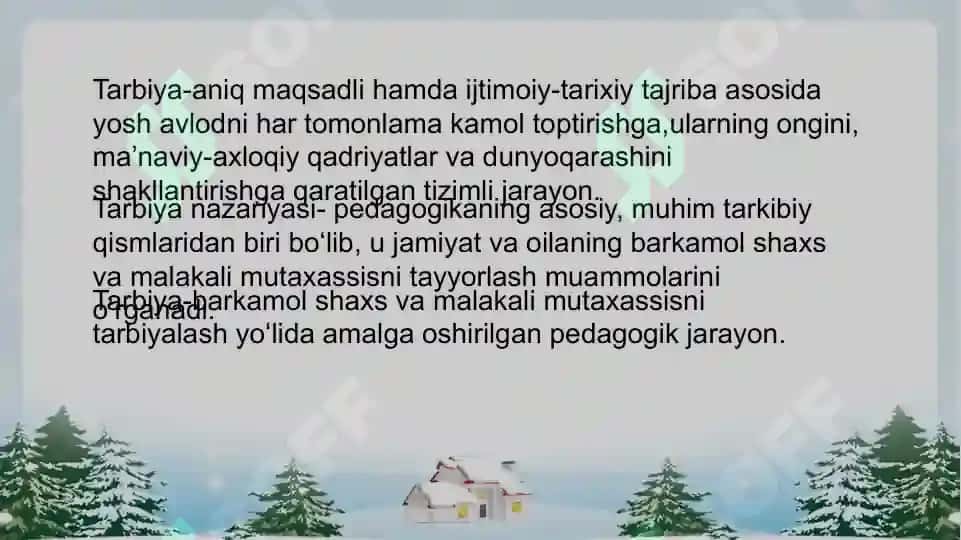 Tarbiya jarayonining mazmuni, mohiyati, tarbiya tamoyillari va metodlari 2