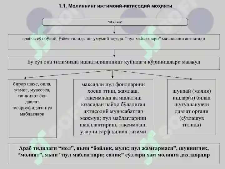 Молиянинг моҳияти ва функциялари 2