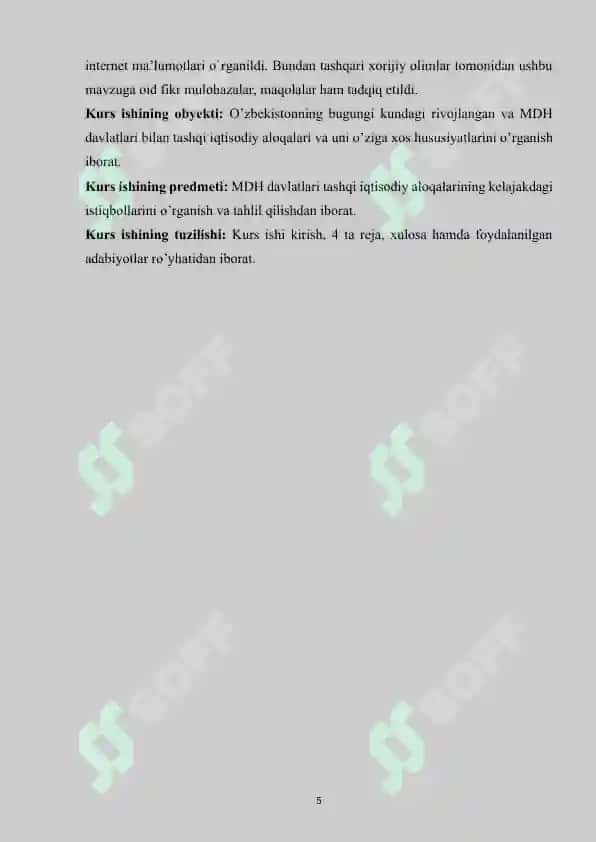 O`zbekistonda tashqi iqtisodiy aloqalarni rivojlantirishning ustuvor yo`nalishlari 5