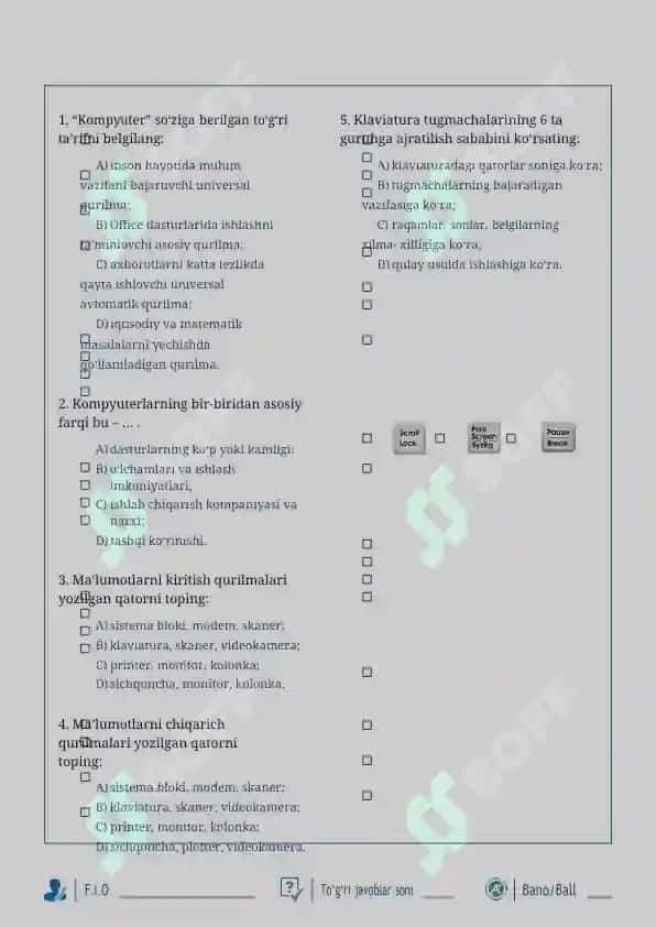 informatika-test-5 sinflarga umumiy 3