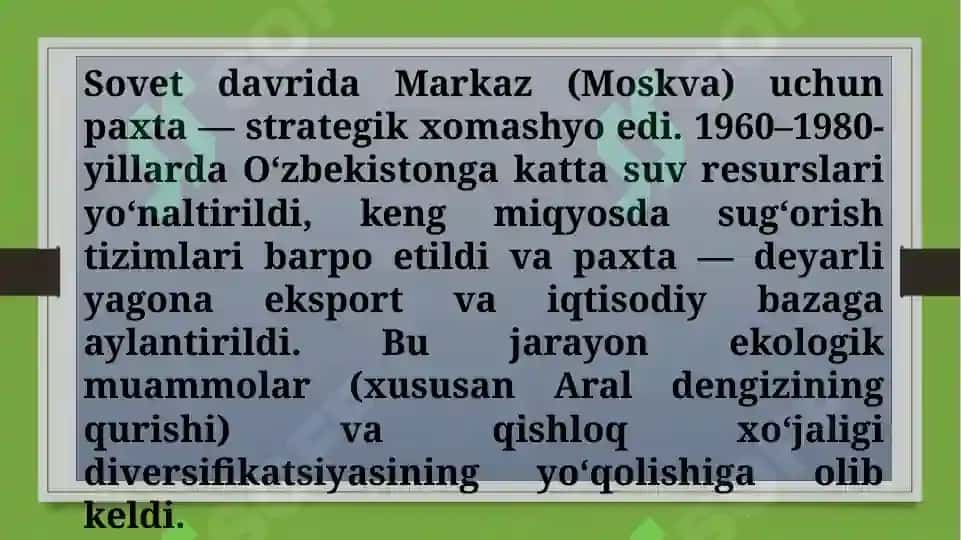 O'zbekistonda 80-90-yillarda ijtimoiy-siyosiy vaziyat: paxta yakka hokimligi va qatag'onliklarO'zbekistonda 80-90-yillarda ijtimoiy-siyosiy vaziyat: paxta yakka hokimligi va qatag'onliklar 2