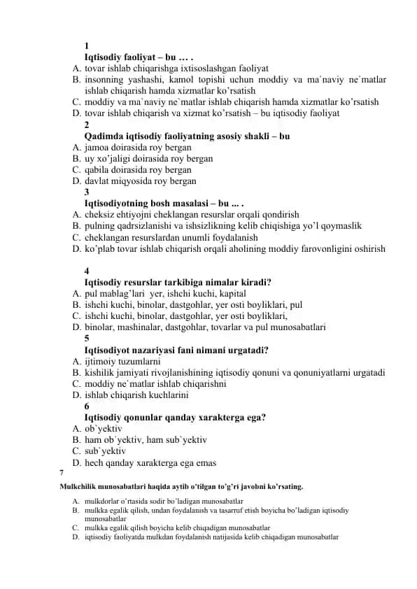 Iqtisodiy faoliyat 1