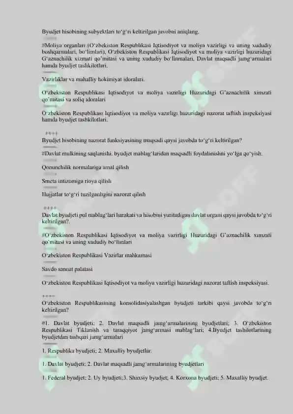 Budjet hisobi fanidan 2