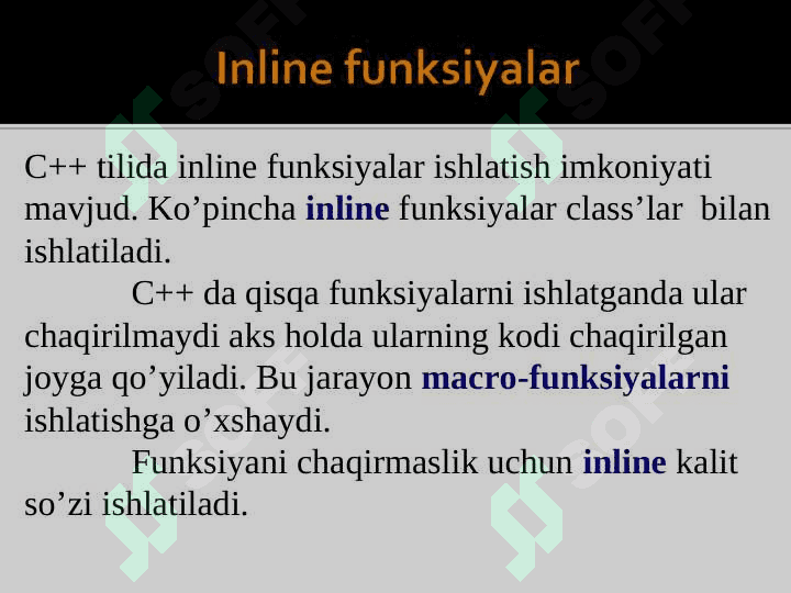 Obyektga yo'naltirilgan dasturlash tamoili 6