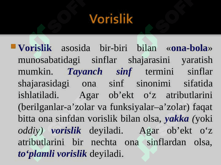 Obyektga yo'naltirilgan dasturlash tushunchasi 8