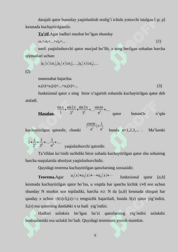 Darajali qatorlar 6