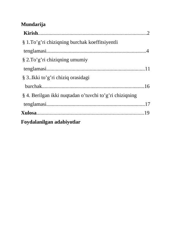 To’g’ri chiziqning burchak koeffitsientli tenglamasi 1