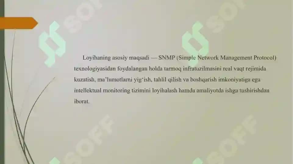 SNMP Protokoli yordamida tarmoqni monitoring qilish tizimini loyihalash va ishga tushirish 5