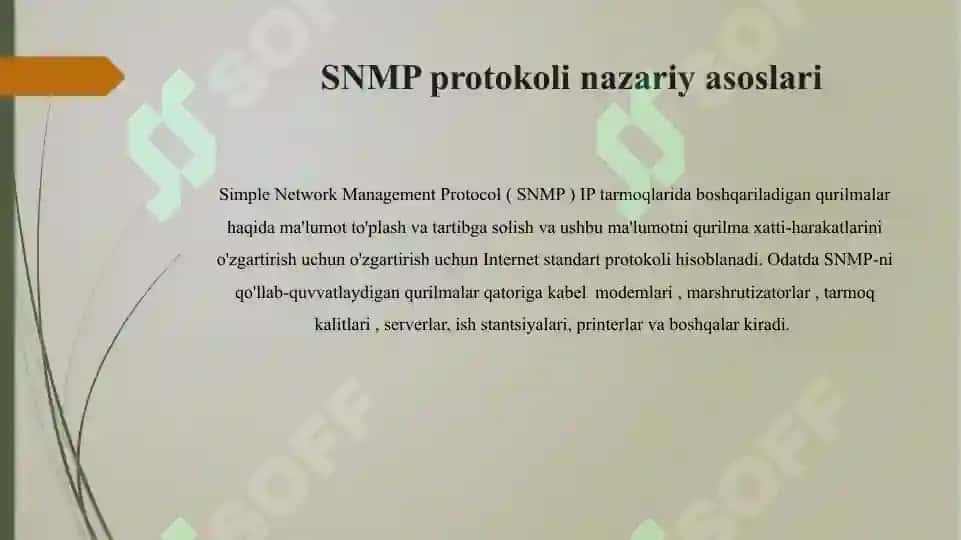 SNMP Protokoli yordamida tarmoqni monitoring qilish tizimini loyihalash va ishga tushirish 6