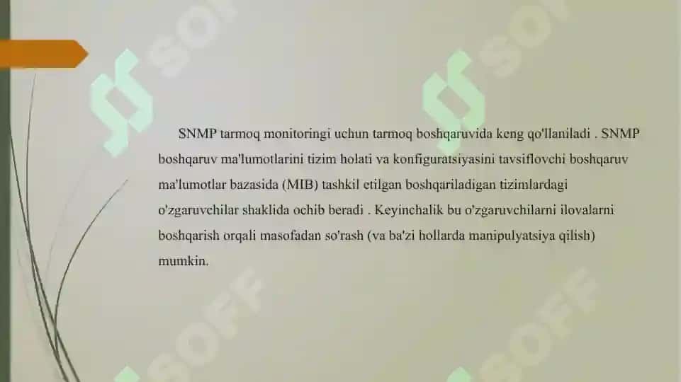 SNMP Protokoli yordamida tarmoqni monitoring qilish tizimini loyihalash va ishga tushirish 7