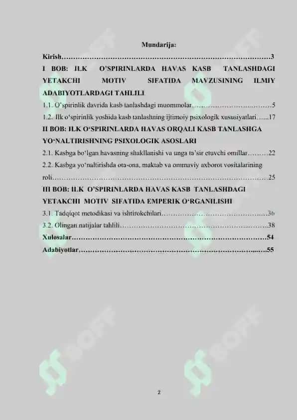 ILK O’SPIRINLARDA HAVAS KASB TANLASHDAGI YETAKCHI MOTIV SIFATIDA 2