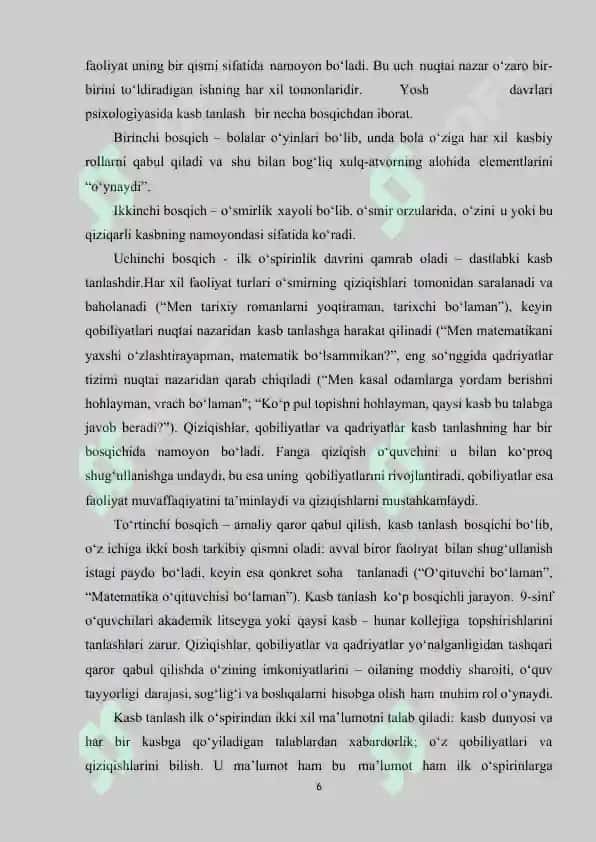 ILK O’SPIRINLARDA HAVAS KASB TANLASHDAGI YETAKCHI MOTIV SIFATIDA 6