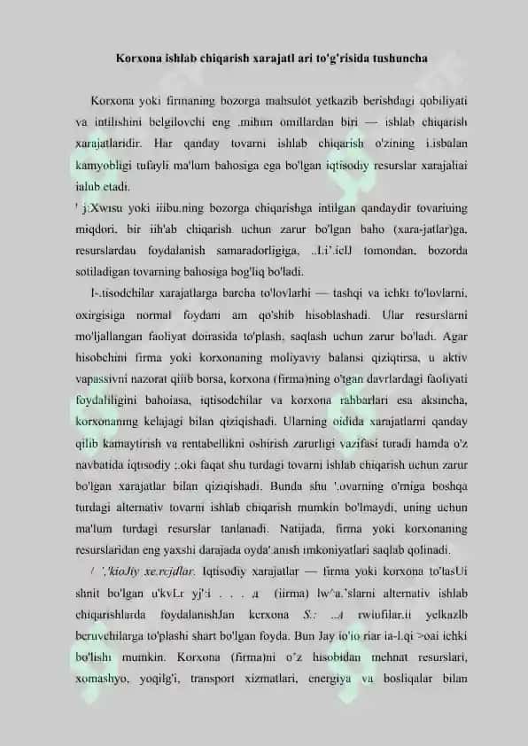 Ishlab chiqarish xarajatlari. 4