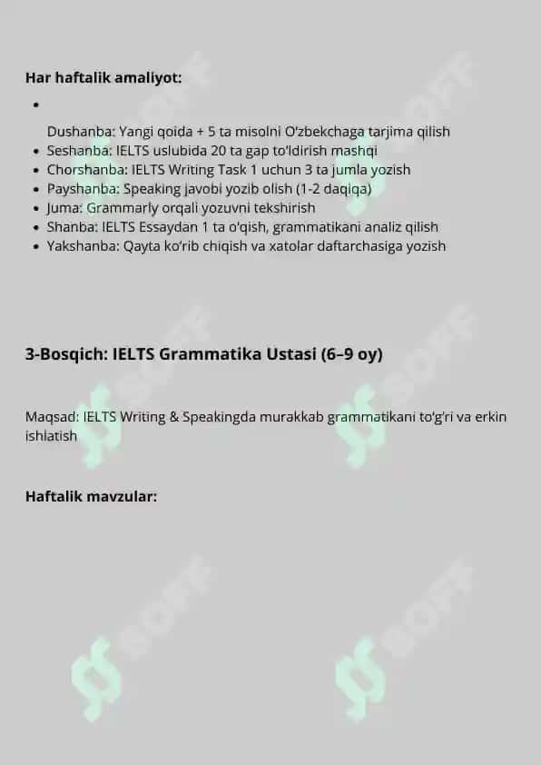 Grammar study plan 4