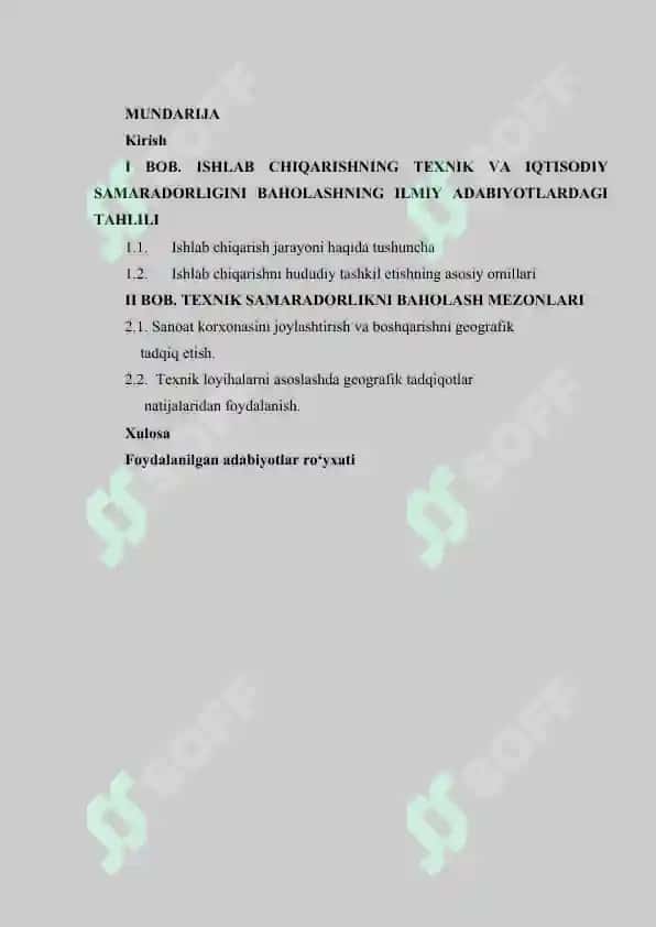 Ishlab chiqarishning texnik va iqtisodiy samaradorligini baholash. 2