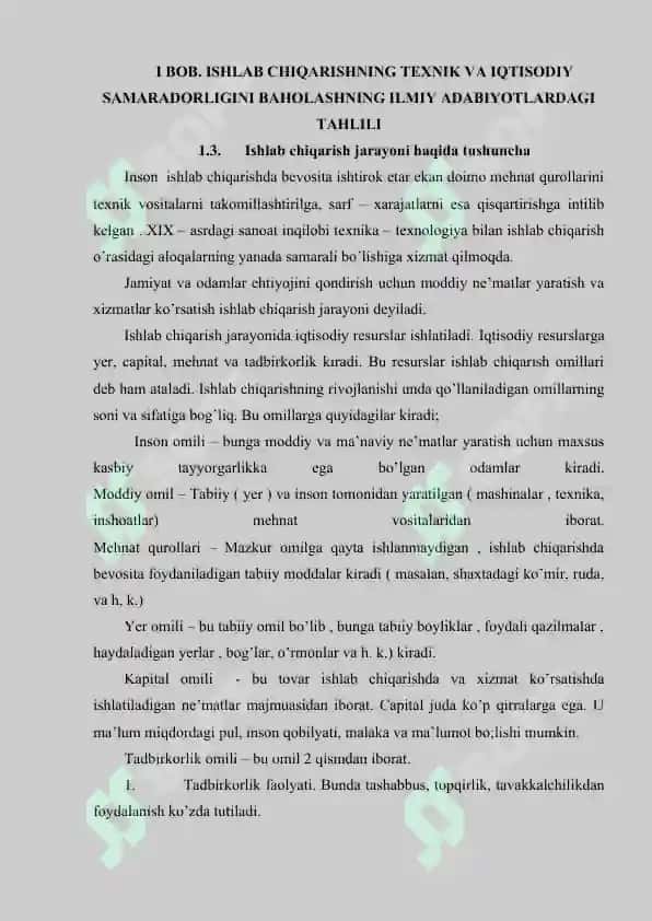Ishlab chiqarishning texnik va iqtisodiy samaradorligini baholash. 5